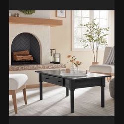 Wood Turned Leg Coffee Table with Drawer - Black - Hearth & Hand™ with Magnolia