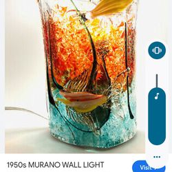 1950 Italian Glass Blowing Wall Lamp By Alfredo  Barbini