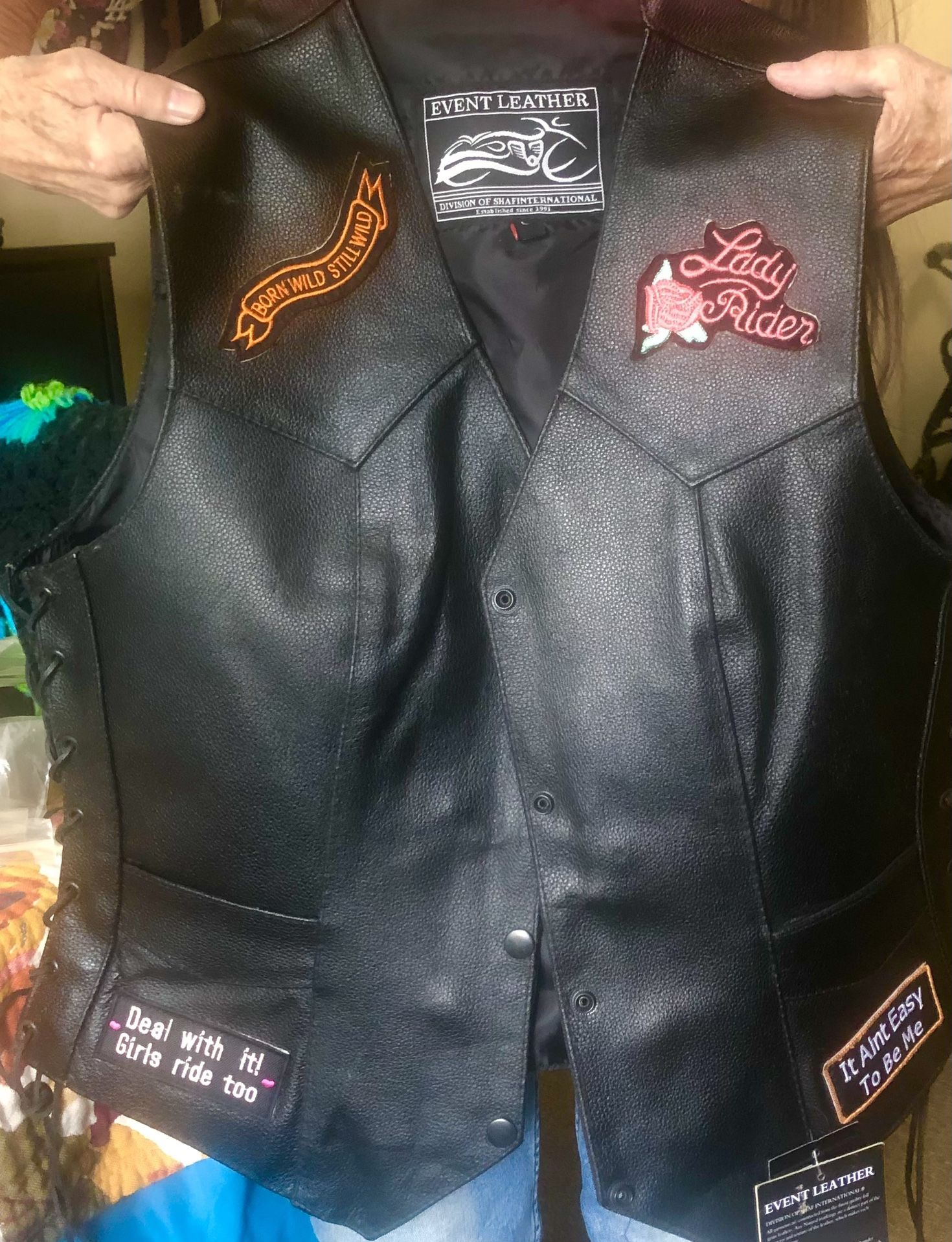 Leather Vest with Lace Up Sides