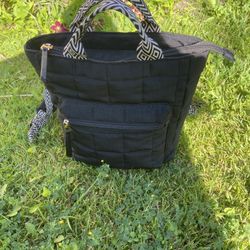Universal threads quilted black backpack