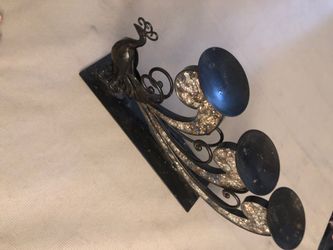 Peacock candle holder