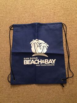 New Blue San Diego Beach & Bay Half Marathon & 5k Cinch Bag Backpack