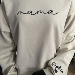 Mama Embroidered Sweatshirts 