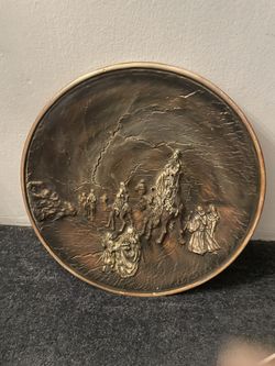 Clay Wall Plate Wall Decor Very Heavy 22 Inch Diameter