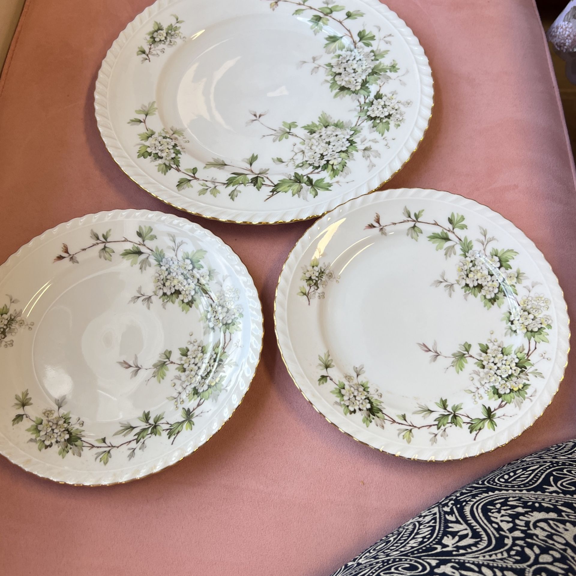 Franconia 1Dinner & 2 Salad Plates, Krautheim Selb Bavaria Germany, “Hawthorn” -pattern , New!