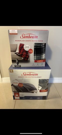  3 Brand New Heating Blankets Sunbeam King + 2 Throw       Chair Table Desk Dresser Mirror Wardrobe Storage Weights Bike Sneakers Closet Cabinet Ikea 