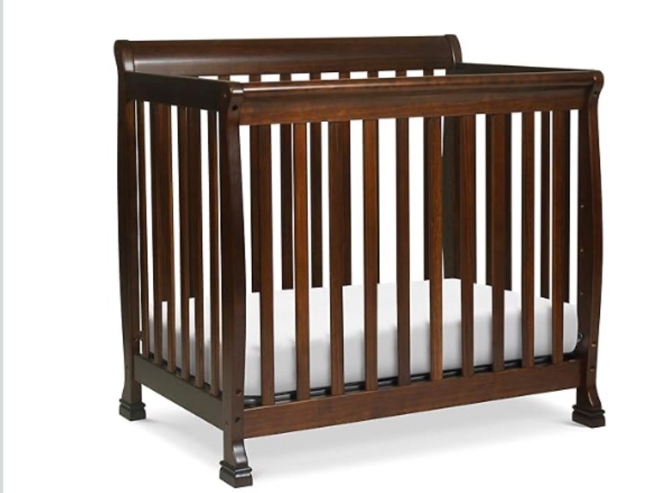 DaVinci Kalani - Mini Crib in Espresso & DaVinci Complete Slumber MINI Crib Mattress, Firm support, Lightweight
