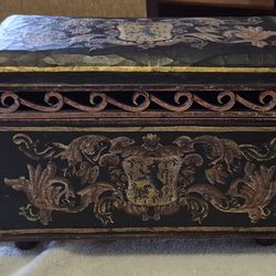 Vintage Italian Renaissance - style  wood/iron box