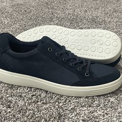 Men’s ECCO ‘Soft 7’ Navy Blue Leather / Suede Sneakers Size US 11 EUR 45