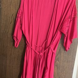 Red Robe with lace medium