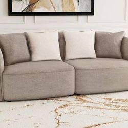 ~New Beautiful Sofa in a Soft Chenille Fabric with Pillows~ Best Prices! 