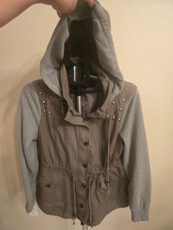 Forever 21 Woman's Studded Hooded Utility Jacket