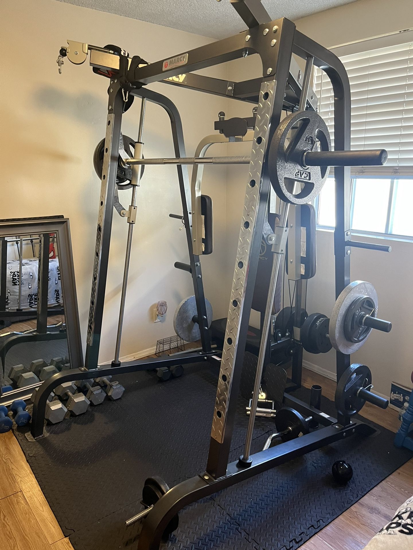 Smith Machine Squat Rack Bench Press