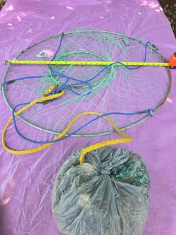 31 3/4" round crab pot with weight and bag of rope$ 14. Vintage flies $2  Each: vintage walking worms:  reels:  vintage pop geer: taylor instrument co