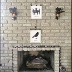 🎃 Handmade Halloween Wall Sconces (Pair) – Flickering Candle Décor