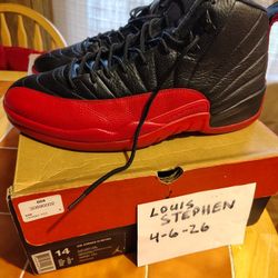 Size 14 Mens Jordan Retro 12 Flu Game/Bred Og All In Og Box