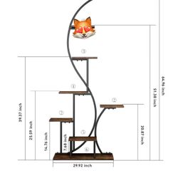 🥨Plant Stand Indoor with Grow Lights, 8 Tiered Tall Plant Shelf, 65" Metal Plant Stand for Indoor Plants Multiple, S-Shaped Plant Rack Display Shelf,