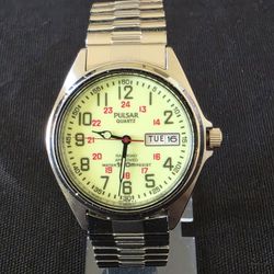 VTG Pulsar Railroad Approved Full Lume 100m 36mm VX43-0AD0 Date Japan Watch Runs