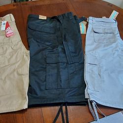 3 Brand New  Men's Capri Cargo Pants 