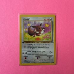 1st Edition Eevee 51/64 Pokemon Card from the Jungle Set 