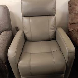 Genuine Leather Power Swivel Glider Recliner Chair for Adults, FSC Certified Electric Nursery Rocker Recliner Chair for Living Room, Haze