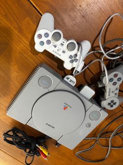 Sony PlayStation 1 Console with Controllers and Cables