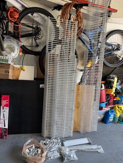 Closetmaid Closet Shelving Lot of (16) Pieces + 18 Metal brackets and lot of Hardware