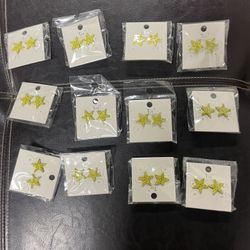 12 Sets Of Star Earrings NEW