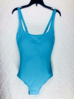 Michael Kors Cruise One Piece Swimsuit Swimwear Turquoise Blue Size 10 EUC