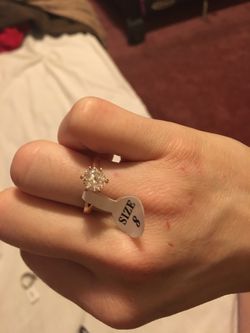 Rose gold plated ring with Austrian crystal stone