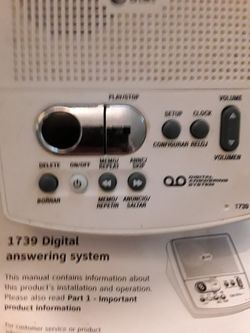 At&t answering machine with booklet