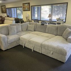 🔥OVERSIZED GRAY VELVET SECTIONAL WITH SLEEPER BED INSIDE!! PRICE INCLUDES DELIVERY $1325!! 