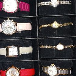 (8) Womans Swiss Watches! Including : Bulova,Caravelle x2, Michelle x2,Coach,Swiss Bnd.