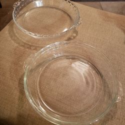 Rare Vintage Clear Pyrex 9.5 inch FLUTED FLAVOR SAVER Pie Plate Pie Pan