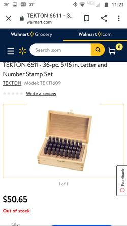 TEKTON 36 Piece number and letter stamp set