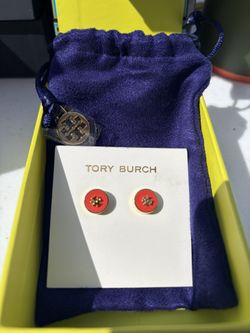 Tory Burch Enamel Circle Stud Earring
