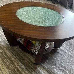 Wood & glass coffee table