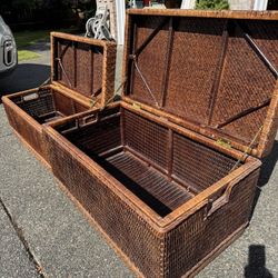 Wicker Storage Chests - Like New (Set of 2)