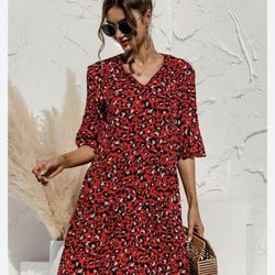 Red Anne Klein floral print