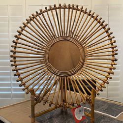 Bamboo Sun Decorative Art Piece W/Stand 24.25” in diameter.