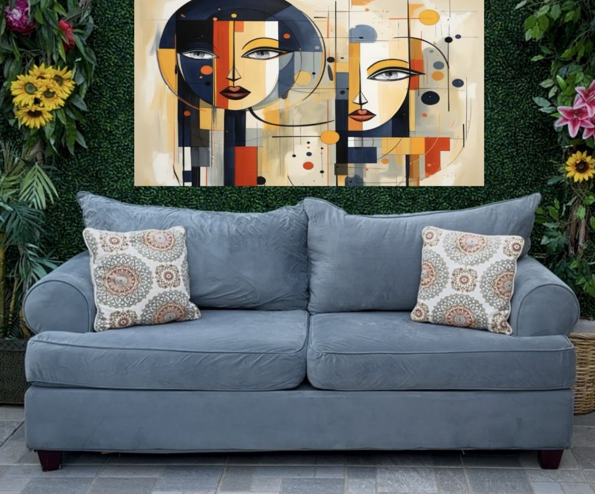 (Free Delivery 🚚 ) Gray Suede-Like Couch 🛋️