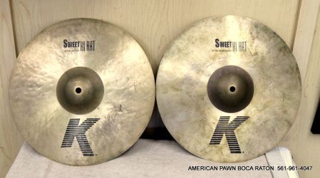 Zildjian14-Inch K Sweet Collection Hi Hat Cymbals Top & Bottom (Pair) Used  