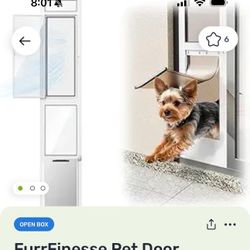 Open Box | FurrFinesse Sliding Glass Pet Door Insert (Adjustable 75.6" - 80")