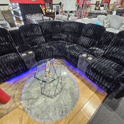 Black 3 Piece Reclining Corduroy $40 Dollars Down If Finance Take It Home Today!!