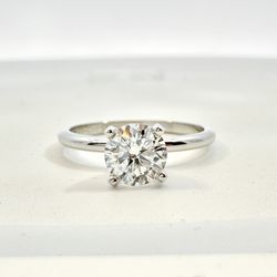 14K White Gold Lab Grown Diamond Solitaire Engagement Ring