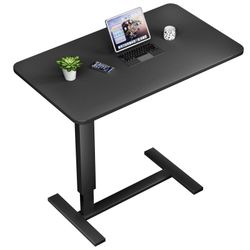 Overbed Bedside Table with Wheels, Adjustable - Brand New