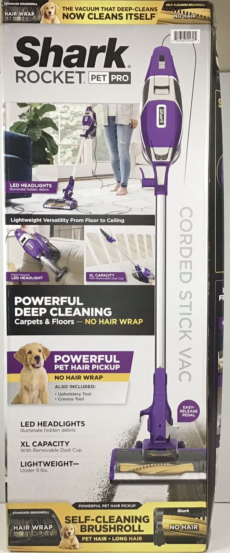 Shark Rocket Pet Pro Corded Stick Vacuum Cleaner with Self-Cleaning Brushroll ZS350 NEW