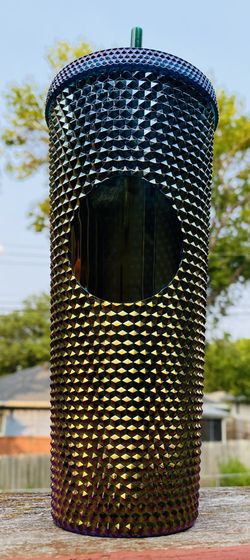 Oil Slick Studded 24oz Straw Cold Cup Tumbler (Not Starbucks) Bundle