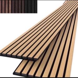 Acoustic Wood Wall Panels, 2-Pack 94.5" x 12.6" Soundproof Wall Panels, Wood Slat Wall Panels for Wall Decor, Natural Oak