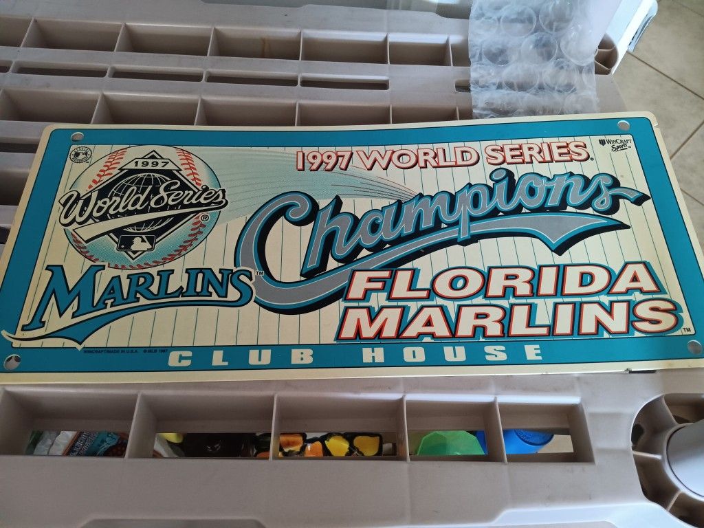 Vintage 1997 Florida Marlins Sign 